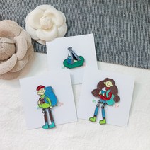 [인포켓주] 캠핑 등산 산악 등반 산악부 등산부 뱃지 / 고퀄리티 캐릭터 뱃지 브로치