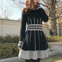 NCU741163봄신상 니트 원피스 롱원피스 봄 여성 쉬폰 미니