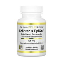 캘리포니아 골드 어린이 에피코르 에피코 건조 효모 발효 CGN CG땡 125mg 30정 EpiCor, 1팩