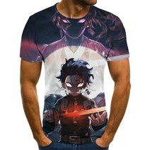2020 kimetsu no yaiba theme 남성 t 셔츠 anime 하라주쿠 탑 여름 패션 t 셔츠 남성용 3D 소년 의류 플러스 사이즈 streetwear