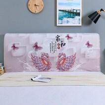 킹침대프레임 라지 퀸사이즈 저상침대 헤드 커버 헤드 보호 보드 격자 무늬 럭셔리 더블 담요 매트리스 패드 헤드 보드 백조의 호수 보, 폭180×높이60cm, 3