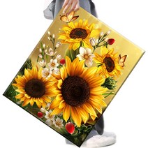 FASEN 액자 보석십자수 캔버스형 DIY 키트 40 x 50 cm, 1세트, FAN02.금빛해바라기2