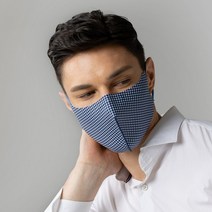 비토 하운드체크 그래핀 신소재 비말차단 패션마스크, L(남성), 네이비