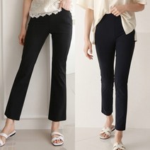 여성 편한 밴딩 스판 바지 일자 부츠컷 와이드 통 팬츠 슬랙스 키작녀 빅사이즈 여름 가을