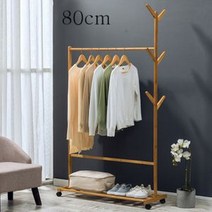 우주네점빵 캐주얼 거실 미니얼 옷 수납 나무 거치대(옵션4 80cm)