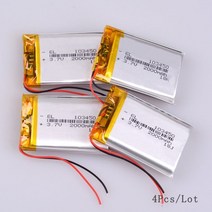 무선카플레이 카링크 gps 증폭기 재방사 네비게이션미러링 124 대용량 103450 3.7 v 리튬 폴리머 배터리 2000 mah li-po 리튬 폴리머 mp5 블루투스 스피커, 4개