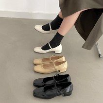 여성 스퀘어 사각토 메리제인 3cm 메리제인플랫 3컬러