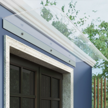 투명 창문 처마 빗물받이 캐노피 레인커버 차양 가림, 50x80CM 투명 (정면형)