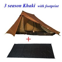 겨울텐트 msr텐트 미니멀텐트 3F Lanshan 2 Pro Just 915 Grams 2면 20D Silnylon 경량 인 No-See-Um 3 및 4 시즌 배낭 여행 캠핑 텐, [07] 3season Khaki and FP