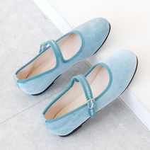 발편한 빅사이즈 벨벳 메리제인 플랫 단화 오드리 225-260