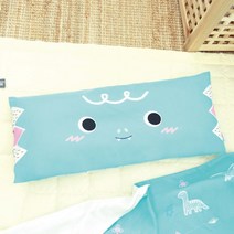 베베끌레르 사계절 와이드 베개(양면 아기 베개), 에어매쉬, 2.민트디노커버+베개(솜구성))