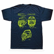 아이스하키 장비 용품 Funny Ice Hockey Goaltender Mask 특허 티셔츠 코튼 스트리트웨어 반팔 생일 선물, 21 NAVY_04 L