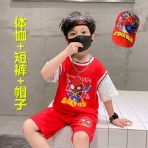 소년 여름 정장 어린이 농구 슈트 스파이더 맨 반팔 어린이 베이비 여름 만화 어린이 의류 패션 빠른배송