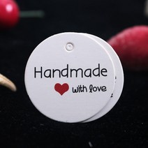 원형 화이트 핸드메이드라벨 종이텍 100p 핸드메이드라벨 텍종이 택종이 의류텍 상품텍MZ+70