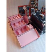 대용량 미용 화장품 정리 수납 보관함 출장 여행용 다용도 가방 메이크업 박스 네일 아트, 핑크ga113-9