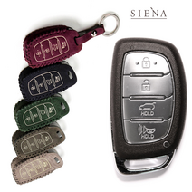 세미Luxury 현대C 아반떼AD 키케이스 4버튼 누벅 가죽 스마트키 케이스 차키 홀더 키 커버 각인 자동차 첫차 선물, 챠콜브라운 Charcoal Brown