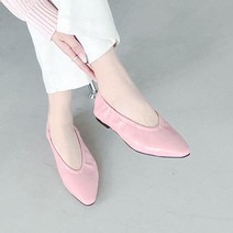 브이 라인 밴딩 플랫 슈즈