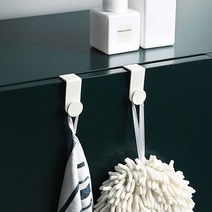 [1+1] 주방 싱크대 수건걸이 다용도 도어 후크 걸이 2Pset, 2p, 화이트