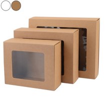 안이 보이는 선물 포장 박스 돌잔치 수건 행사 답례품 기념품 생일 명절 감사 인사 상자 옷 가게 의류 타월 상품 케이스 캔들 디퓨져 향수 잼 쿠키 핸드메이드 수제 제품 캐리어, 색상/사이즈, 소 - 블랙