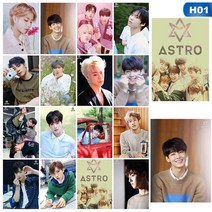 16 개 아이돌 아스트로 포토카드 앨범 자체 제작 종이 로모 카드 팬 선물 컬렉션 문구 세트 스티커, [01] 01
