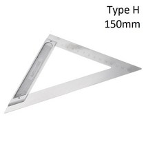 측정 게이지 스퀘어 각도 알루미늄 사각형 눈금자 직각 회전 눈금자 목공 도구 학생, 삼각형 150mm, 8 Triangular 150mm