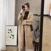 여성 루즈핏 롱 니트 가디건입니다