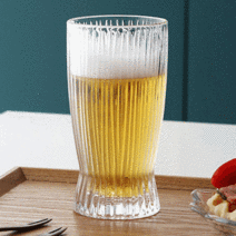 루시드랩 내열 강화 유리컵 주름 하이볼 3개, 투명 375ml 3개