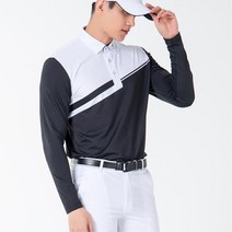 남성 기능성 사선 배색 골프웨어 긴팔티 가성비 청년