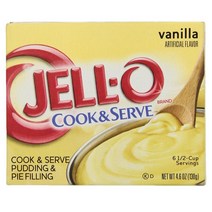 Jell-O Vanilla Cook & Serve Pudding Mix 젤오 쿡 앤 서버 바닐라 푸딩 믹스 4.6oz 8팩, 1개