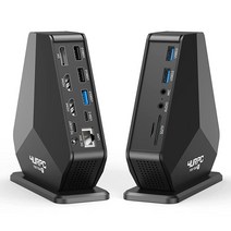 전원 공급 장치가 있는 USB C 도킹 스테이션 3 모니터 델/HP/레노버/M1/M2 맥북용 듀얼 HDMI 2개 DP 6개의 USB 기가비트 이더넷 SD/TF 오디오가