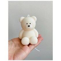 메이무드 곰도리 캔들 [인테리어 오브제] 천연 소이왁스, 벨루치나, 화이트, 아빠곰