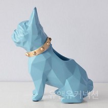 연필꽂이 꽂이함 책상정리 강아지 정리함 보관 조형물 북유럽 공예 아트 수납 펜 홀더 장식품, 파랑