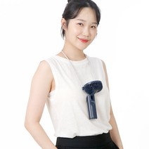 엔알투에스 무선 4세대 프리미엄 미니 휴대용 탁상용 목걸이형 접이식 휴대용 선풍기 NR-5, 네이비
