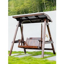 정원그네 야외 쉼터 원목 고급 전원주택 의자 정원, 화이트 나무 탑 스윙