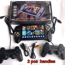 미니컴파이 7 인치 레트로 핸드 헬드 게임 콘솔 많은 에뮬레이터 16g 3000 게임 gba nes 레트로 게임 콘솔 용 더블 조이스틱, 01 with 2 pcs  handles