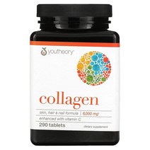 Youtheory 미국 유씨어리 콜라겐 Collagen 6000mg 비타민C 290타블렛