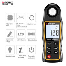 전문가 휴대용 검교정 블루투스 SNDWAY 디지털 럭스 미터 SW-582 라이트 199 900 회전 센서 럭스/FC 고정밀, 한개옵션0
