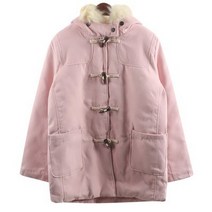 여성 겨울 후드 퍼 누빔 떡볶이 코트 핑크.디작소