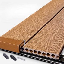 방부목데크 합성목 인조목데크 줄무늬 야외 조립식, 스모크그레이 3m 1개-2세대 공압출, 1개