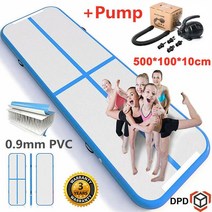 에어매트체조 에어매트요가 체육관매트접이식 에어매트태권도 1인용에어매트, 500x100x10cm 블루