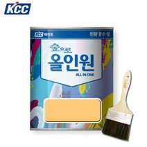 KCC 올인원 수성 다용도 친환경페인트 철재 목재 벽지 반광 0.9L, YE10