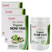굿소일직구 hi-well 프리미엄 유기농 오가닉 노니 1900 600정, 유기농 노니와 비타민E를 한번에