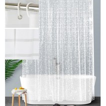 원룸 캠핑장 욕실 부스 샤워커텐 커튼봉 빨래봉 커텐봉 욕실압축봉, 3D반투명워터큐브 180x200