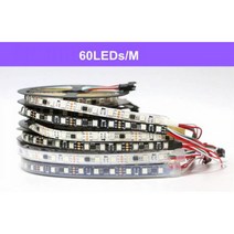 LED 스트립 줄조명 RGB 조명 05m 5m 12V 픽셀 WS2811 프로그래밍 가능 주소 지정 30 60 m 외부 1 IC 2811 제어 3 5050 테이프 214294, 60 leds, Black PCB IP65_5m