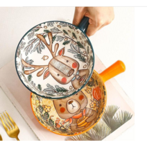 니치유 북유럽 캐릭터 손잡이 도자기 그릇 세트 라면 냉면 사용 홈식기 세트 [전국최저가], 미록