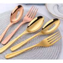 304 스테인리스 수저 포크 대왕포크 대형 왕포크 먹방 타공스푼 레스토랑 세트 7컬러, 색상선택, 포크 [본색]