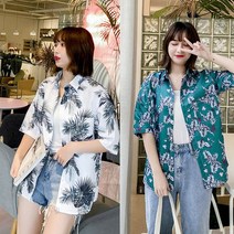 루나버블 오버핏 하와이안 반팔 셔츠 5color 남녀 공용 남성 여성 남자 여자 성인 비치룩 여름 바캉스 남방