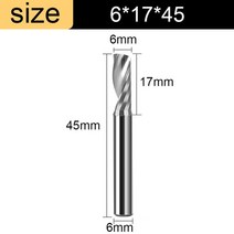 Vsharp CNC 조각 라우터 비트 플랫 코 엔드 밀 2 두 피리 나선형 Upcut 밀링 커터 도구 초경 나무 MDF PVC, 23 6x17x45, 03 10pcs