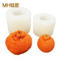 어릿광대 귤 설탕 실리콘 틀 입체 향초 틀 DIY 베이킹 케이크 틀, 크고 작은 오렌지 한 벌., 1개
