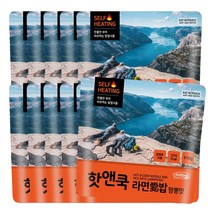 발열전투식량 핫앤쿡 라면애밥 짬뽕맛 10 1개세트